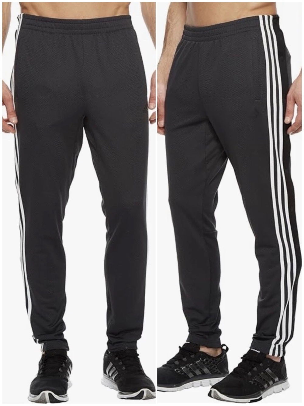Adidas Carbon Gray Track Snap Stripe Pants Size Small Streetwear Y2K 90s Retro